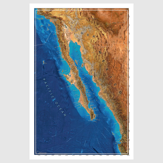 Map of Baja and the Gulf of California