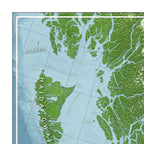 Map of British Columbia, showing Haida Gwaii, Prince Rupert, and the bathymetry of Hecate Strait.